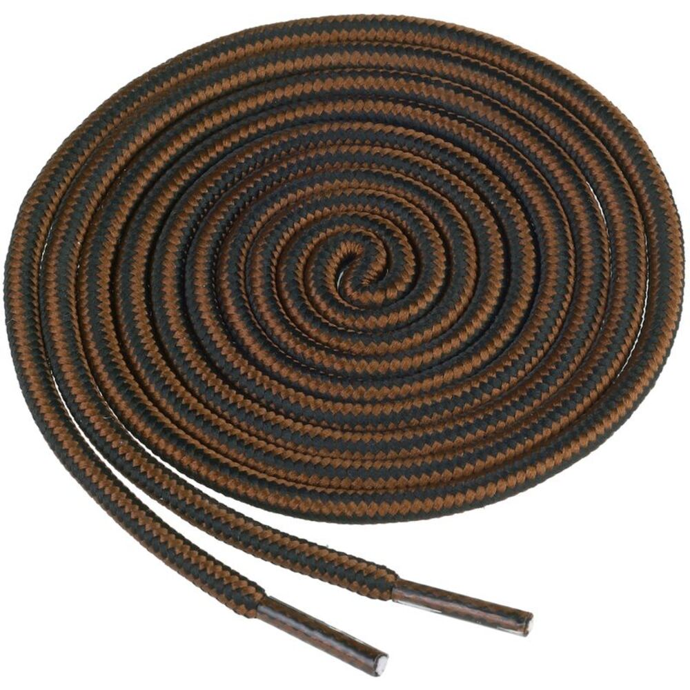Round Shoe Lace Dual Colored Striped Shoestrings 1 Pair Red Brown Black
